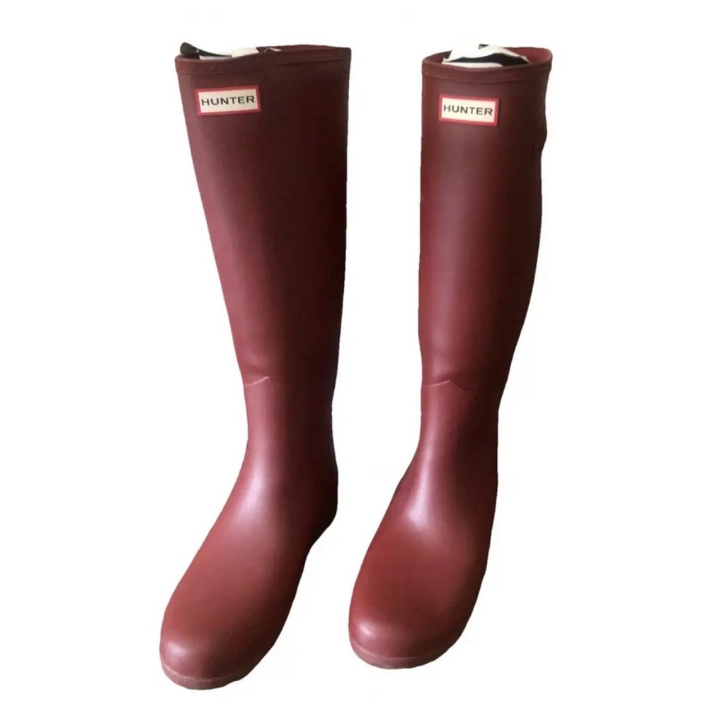 Hunter Tall Rust Brown Waterproof Rain Boots - Picture 2 of 6